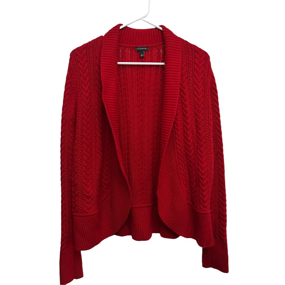 Talbots Open Cardigan Size: Medium Color: Red - image 1